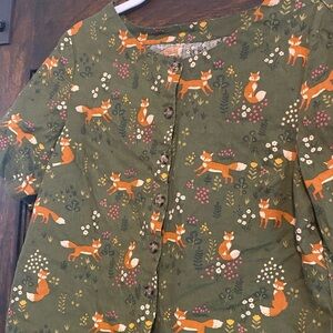 ModCloth Princess Highway Botton Down Flared Fox Top